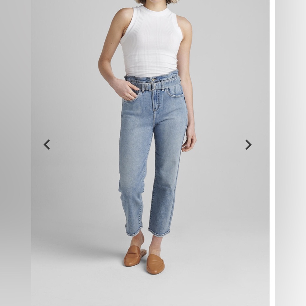 Silver Jeans Co. Paperbag Crop Jeans with Belt – W32/L27